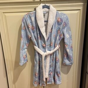 Frozen Themed Blue Robe with White Trim
